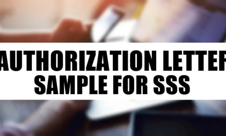 SSS Authorization Letter Format and Sample