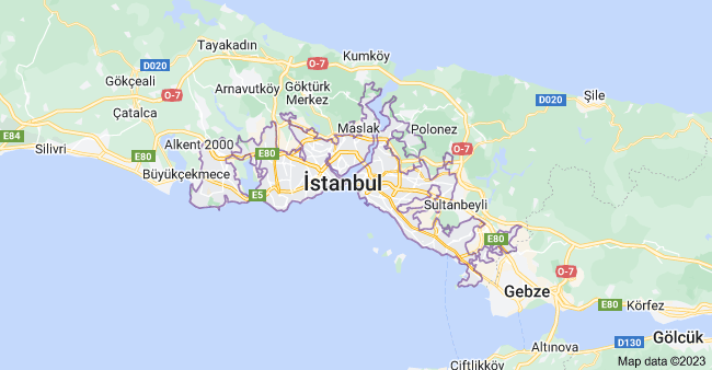 Google Map Location in turkey