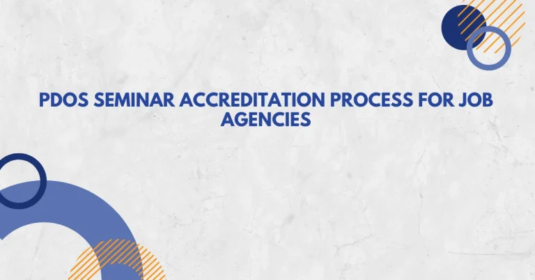 PDOS Seminar Accreditation Process for Job Agencies