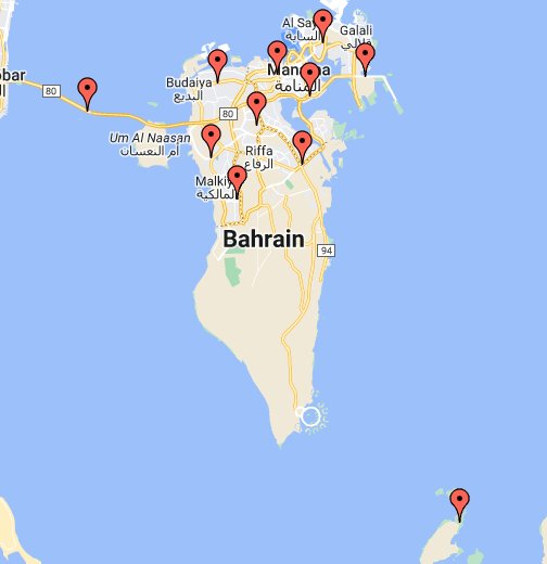 Google map of Bahrain