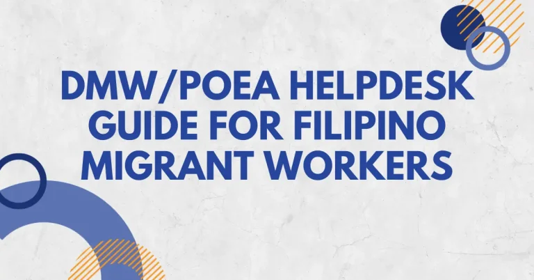 DMW/POEA Helpdesk Guide for Filipino Migrant Workers